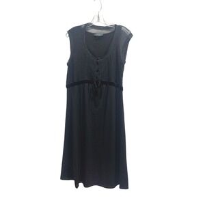 Weekend MaxMara Black Silk Blend Sheer Overlay Dress Made in Italy XL‎